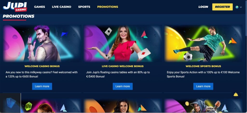 Jupi Casino Bonus